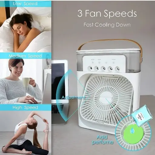 Portable Air Conditioner Fan 7 Color Changing Light